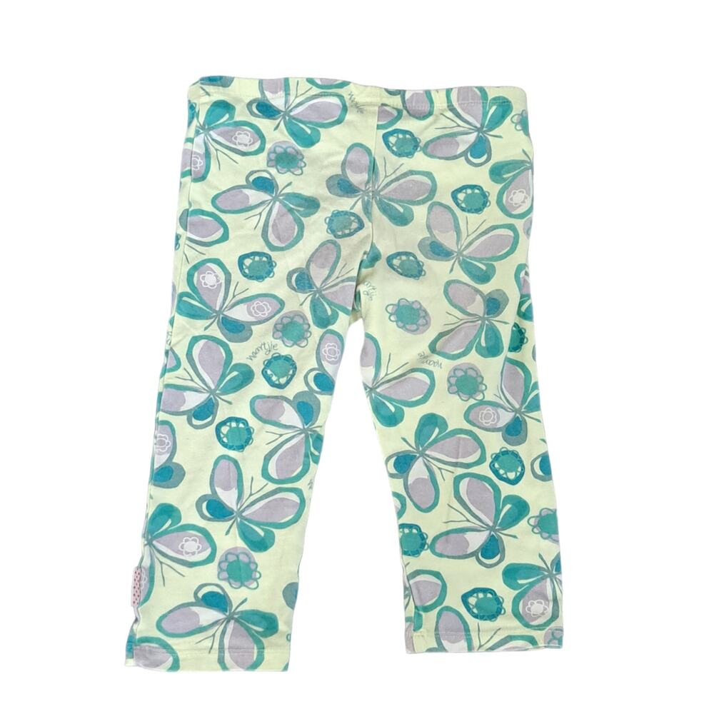 Naartjie Yellow And Green Butterflies Leggings Girl's  Size 7 Years